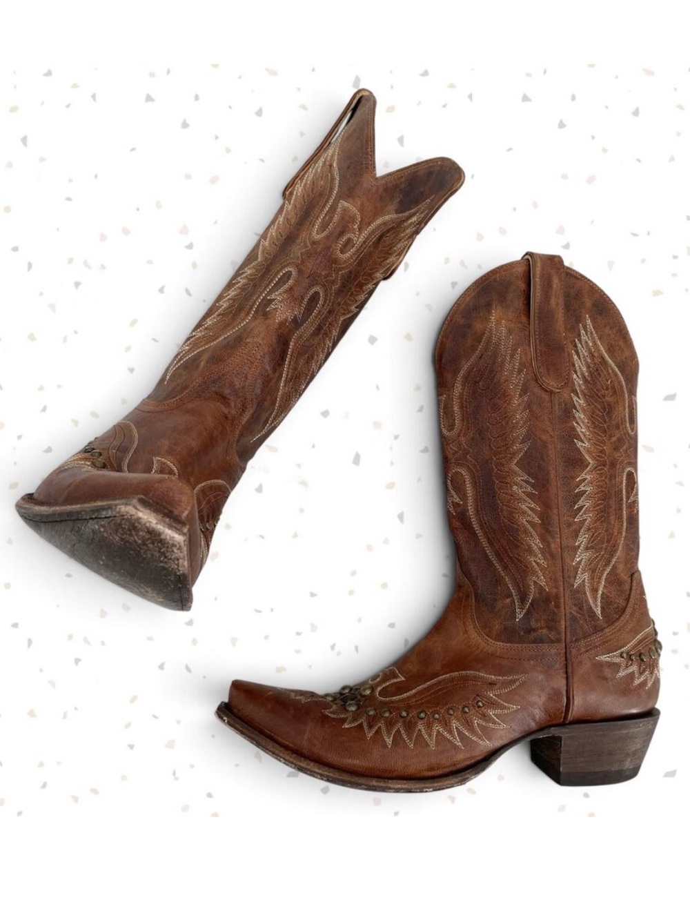 Idyllwind Trouble Brown Leather Western Cowboy Boots Eagle Thunderbird Studs 8.5